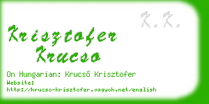 krisztofer krucso business card